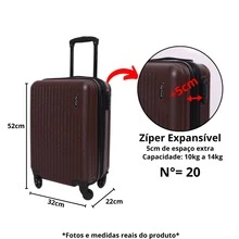10kg Carry-On Suitcase With 360° Wheels For Airplanes Anac Expandable - Óxido marrón - Ver 3