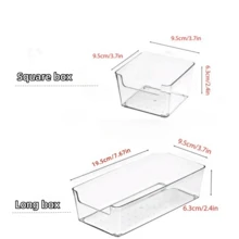 6/7 piezas Cajas organizadoras de cajón de acrílico, cajas de almacenamiento de maquillaje divididas, adecuadas para el desorden del escritorio, suministros de oficina, organización de cosméticos en cajones - Multicolor - Ver 4