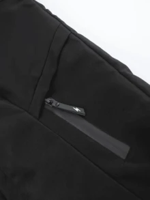Men's Jacket: Men's Casual Sports Hooded Jacket, American Style Long-Sleeved Hooded Drawstring Pocket Zipper Windproof Jacket, Letter Print Design, Regular Version, Exclusive For Autumn And Winter, Suitable For Daily Outdoor Exercise - 黑色 - 查看 7