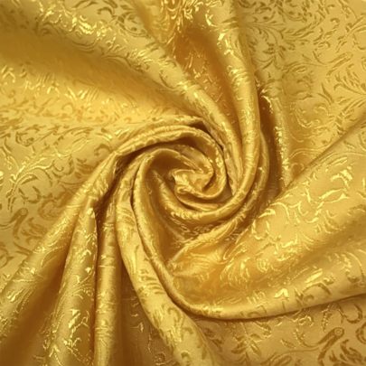 1 peça de tecido brocado de cetim jacquard dourado de alta qualidade, tecido luxuoso para costura e estofamento, para vestido, saia, jaqueta, fantasia, almofada, decoração de casa e projetos de artesanato faça você mesmo, 150 g/m²