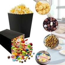 24 Pack Popcorn Boxes For Party, Mini Paper Popcorn Holder Cardboard Snack Container For Party Disposable Snack Candy Bags For Birthday Wedding (2.2 X 4.1 X 3 In) - 黑色 - 查看 6