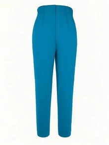 Quần skinny ống lửng màu trơn thanh lịch, thích hợp mặc công sở mùa xuân. - Màu xanh Modal - Xem 5