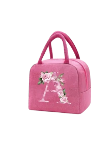 Borsa termica per il pranzo rosa, borsa frigo per bambini/adulti, borsa a tracolla, lunch box, ghiaccio, borsa termica per picnic, lunch box con motivo floreale alfabeto A-Z, borsa organizer per il pranzo in tela leggera e portatile, adatta per il ritorno a scuola, aula, università, ufficio, campeggio e picnic, forniture scolastiche, organizzazione cucina, accessori cucina, borsa per il pranzo, lunch box da donna, borsa da viaggio per il pranzo impermeabile - Multicolore - Visualizzare 30