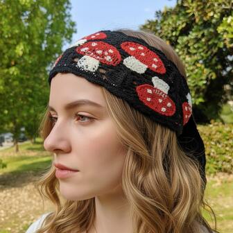 1件/3件装针织发带，日常、派对皆宜，钩针蘑菇造型，甜美乡村风发圈，洁面和面膜必备，镂空针织发带，送给亲人的礼物，美发工具，美容配件，卷发配件，发饰，秋季，美发工具，女士配件，美发用品，秋季，美发工具，美发用品，美容配件，女士圣诞袜礼物，圣诞礼物，成人圣诞袜礼物，美发用品，圣诞袜礼物，成人礼圣诞发饰，礼物创意，美容圣诞袜填充物，圣诞节