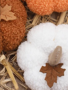 “秋季限量版”1 件毛绒南瓜挂饰枫叶装饰感恩节万圣节家居桌面装饰道具、家居装饰、摆件家居、客厅装饰、房间配件、客厅配件、礼物