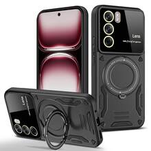 OPPO RENO 12 5G Phone Case With Ring Holder And Full Camera Protection - Black - View 1