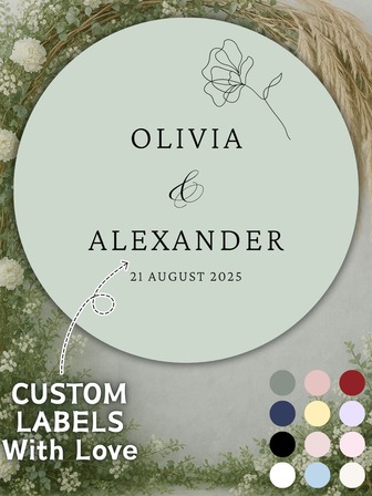 Pegatinas personalizadas para boda | 100 etiquetas redondas impermeables de 4 cm con nombres de novia y novio | Pegatinas de agradecimiento | Pegatinas de propuesta a damas de honor | Etiquetas para fiesta de compromiso | Pegatinas para celebración de aniversario | Pegatinas para decoración de recepción de boda | Etiquetas de dirección de remitente | Etiquetas para envolver regalos | Etiquetas para fiestas y celebraciones de otoño, Halloween, Acción de Gracias, Navidad y Año Nuevo