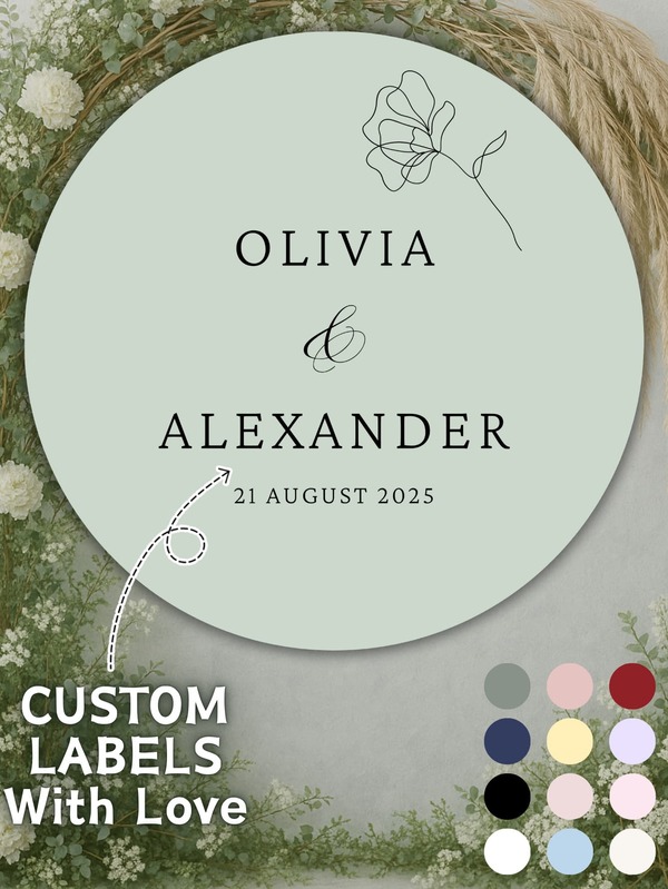 Custom Wedding Stickers | 4CM 100PCS Personalized Bride & Groom Name Labels | Round Waterproof Favor Stickers | Thank You Stickers | Bridesmaid Proposal Stickers | Engagement Party Labels | Anniversary Celebration Stickers | Wedding Reception Decoration Stickers | Return Address Labels | Gift Wrapping Labels | Seasonal Party Favor Labels For Fall Holidays, Halloween, Thanksgiving, Christmas And New Year Parties And Celebrations