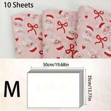10/40 Sheets, Christmas Style Pink Santa Claus Bow Heart Pattern Wrapping Paper | 50cm X 35cm Handmade For Fragile Items Protection, Gift Box Filler, Party Decorations - Durable Holiday Packaging, Festive Wrapping, Seasonal Decor Christmas Christmas Decorations Christmas Pajamas Christmas Gifts Christmas Decor - Multicolor - View 14