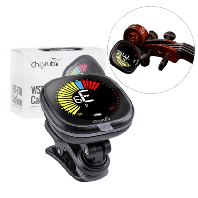 1 pieza Afinador De Guitarra Con Pantalla A Color con pantalla digital giratoria de grados - Excelente para guitarra acústica, ukelele, bajo, violín, banjo y afinación cromática, muy conveniente para violín, guitarra, guitarra eléctrica, batería, guitarra sinfónica, accesorios de guitarra, cuerdas de bajo