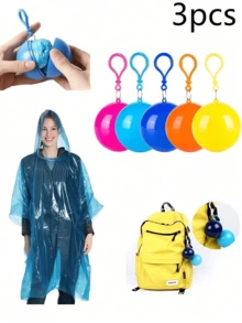 2/3/5 Peças Capa de Chuva Descartável de Cor Aleatória, Capa de Chuva de Emergência Portátil para Caminhada e Camping, Capa de Chuva de Plástico Neutro Descartável, Capa de Chuva Descartável Compacta com Formato Esférico, Conveniente para Viagens, Esportes, Pesca, Camping ao Ar Livre, Acessórios de Camping, Capa de Chuva Portátil com Estojo Esférico Descartável, Pode Ser Pendurada na Mochila; Acessórios de Camping de Cor Aleatória