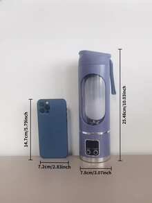 1pc 7.4V, 50W High Power Wireless USB Rechargeable Portable Juicer Blender, 450ml Large Capacity Auto Protection Juice Cup (Bottle Not Tightened Cannot Start), Baby Food Processor, On-The-Go Blender Cup, 3 Modes, Digital Display, 1500mAh Battery, Fresh Juice, Smoothie, Milkshake, Essential For Students, Home, Outdoor Travel (Automatically Shuts Off When Overheated, Needs To Cool Down Before Use), Halloween Gift, Christmas Gift - Multicolor - View 7