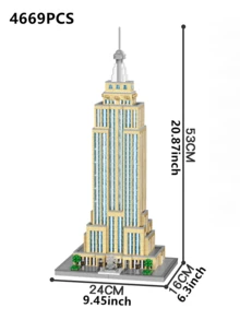 7380块世界著名地标建筑——巴黎圣母院、4669块帝国大厦、3299块美国国会大厦、4060块伊丽莎白塔、3585块埃菲尔铁塔、3377块卢浮宫、1526块东方明珠塔、1699块伦敦桥塔，大型3D拼装DIY创意教育积木模型，室内家居装饰，桌面摆件，生日礼物