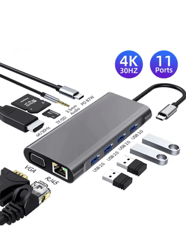 11 Em 1 Usb C Hub Tipo C Para 4k HD-Compatível USB 3.0 Adaptador Multifuncional