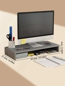 1 件符合人体工程学的桌面显示器支架 - 办公桌储物整理器，日常使用架子，无需低头工作 - 查看 2