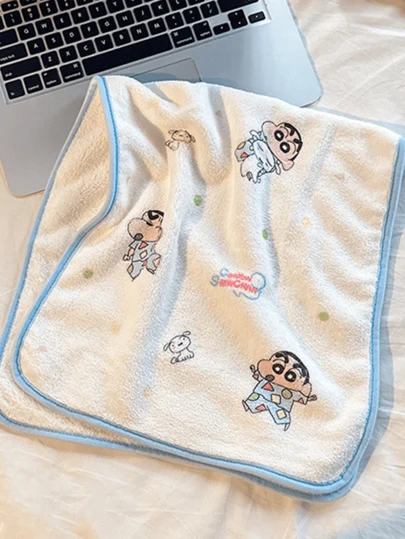 Crayon Shin-chan Sleepwear Edition Super Soft Towel, Ultra-Comfy Coral Fleece Material, Exceptional Water Absorption, Durable Construction, Cute Sleepwear Shin-chan Pattern, Ideal for Home, Travel, or Spa Use, Adds Fun to Your Routine