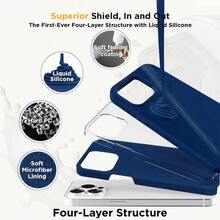 1pc Blue Premium Magnetic Liquid Silicone 3-In-1 Soft Anti-Scratch Super Microfiber Lining + Soft Gel Rubber TPU Bumper + Acrylic Hard Back Skin-Friendly Magnetic Compatible With Magsafe Wireless Charging Full-Body Protective Case Compatible With IPhone 17 Pro/17 Pro Max/17 Air/17/16 Pro/16 Pro Max/16 Plus/16/16E/SE4/15 Pro/15 Pro Max/15 Plus/15/14 Pro/14 Pro Max/14 Plus/14/13 Pro/13 Pro Max/13/12 Pro/12 Pro Max/12/11 Pro Max/11/11 Pro