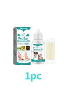 YEGBONG Cat And Dog Ear Drops 30ml, Cat And Dog Ear Cleaning Liquid, Special Ear Cleaning Liquid, Effectively Removes Earwax, Cleans Ear Canal Stains, Eliminates Odors, Including 10 Cotton Swabs