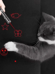 Multi-Muster Laser Katzenspielzeug - Mit Schwarzlicht-Detektor, Hochleistungs-Laserpointer, Haustiertraining & Katzen-Interaktionsspielzeug, Aluminiumlegierung Gehäuse robust, USB wiederaufladbar, 5 Muster für einfache Katzenbeteiligung, Bildschirmanzeige, Technik, Katzeninteraktion, Outdoor-Verwendung, Astronomie, Drehgetriebe-Musterwechsel