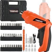 Atornillador Inalambrico Teeno De 3.6v, Kit De 46 Piezas. - Naranja - Ver 1