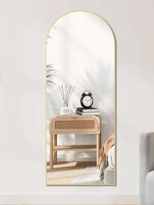 64"X21.1" Arched Full Length Floor Mirror For Bedroom, Living Room, Dressing Room & Closet - (64"H X 21.1"W, Arched Top) - Aluminum Alloy Frame, Gold, High-Def Nano Glass, 3 Placement Modes (Free-Standing/Leaning/Wall-Mounted), Waterproof - 金色 - 查看 3