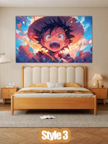 One Piece Cartoon Anime Background Cloth, Dormitory Hanging Cloth, Bedside Decoration Wall, Bedroom Wall Cloth
