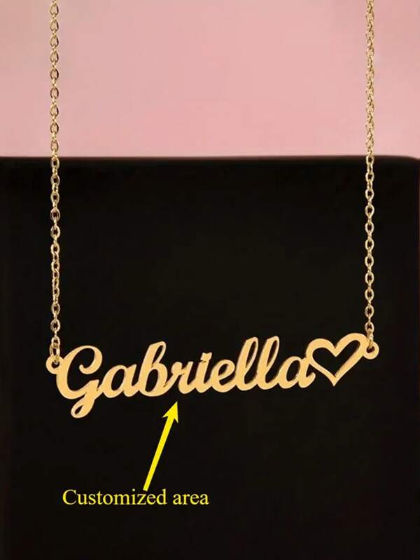 1 Stück individuell gestalteter kreativer Herz-Anhänger Schmuck, DIY Halskette mit englischem Buchstaben Namen Anpassung, mehrere Schriftarten zur Auswahl, 1-10 Zeichen können angepasst werden, Muttertag, Halloween, Valentinstag, Geburtstag, Jahrestag, Abschluss, hochwertiges Geschenk für Mitschüler