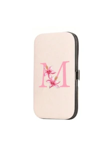 This 7-Piece A-Z Letter Print Travel Nail Art Set Features Pink Flowers And Initials Of Your Name, A Large-Capacity Nail Care Storage Box, Stainless Steel Tools, An Ultra-Sharp, Splash-Proof Nail Clipper Set, And A Classic Design Nail Clipper Case. - Multicolor - View 23