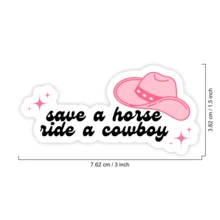 1 miếng dán Save A Horse Ride A Cowboy, miếng dán vinyl phong cách phương Tây, quà tặng độc giả truyện lãng mạn cay nồng, miếng dán máy tính xách tay Kindle hình mũ cao bồi, phụ kiện bình nước, sản phẩm hoàn hảo cho người hâm mộ yêu sách đang trong thời đại truyện lãng mạn cao bồi - Nhiều màu - Xem 2