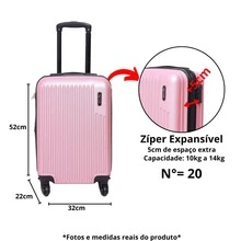 10kg Carry-On Suitcase With 360° Wheels For Airplanes Anac Expandable - Rosa Oxidada - Ver 3