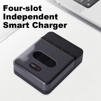  Cargador de baterías AA POWERKAN, puede cargar 1~4 baterías recargables de 1.2V NiMH AA AAA al mismo tiempo, con salida USB, cargador portátil de baterías AA AAA