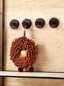 Nussbaum-Maserung Saugnapf Drehhaken, drehbare Wandhalterung Aufbewahrungsregal für die Küche, bohrerfreier Organizer Aufhänger