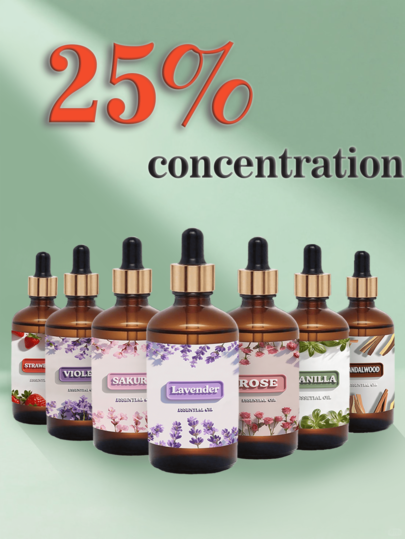 100ml Aromatherapy Essential Oil, Diffuser Refill, Yoga Oil, Plant Essential Oil, Humidifier, Diffuser, Fruit, Flower, Fragrance Oil, Jasmine, Lavender, Rose, Orange, Deodorizer For Living Room And Bathroom