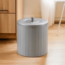 5 Liter Trash Can For Kitchen, Bathroom, Luxury White Gray And Black Sink - Grey - View 1