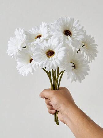 1/6/12 Stücke 0,9ft künstliche Gänseblümchen, künstliche Pflanzen, weiße Gänseblümchen Seidenblumen realistische Gänseblümchen Großpackung, Kunstblumen für Heim, Garten, Party, DIY Dekoration, Gerbera Gänseblümchen Brautblumen Hochzeitsstrauß, weiß, Raumdekoration, künstliche Pflanzen, Party- und Feiertagsdekoration, Herbstdekoration, Halloween-Dekoration, Weihnachtsdekoration, Boho-Stil, Erntedankdekoration, Herbst-Winter-Dekoration, Neujahrsdekoration