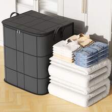 1 pièce Sac de rangement noir, sac mobile grande capacité, sac de pique-nique de camping, sac de rangement pour armoire, sac de rangement saisonnier pour vêtements, sac de rangement pliable et portable convenant pour la chambre, l''armoire, sous le lit, le salon