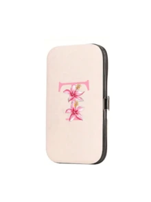 This 7-Piece A-Z Letter Print Travel Nail Art Set Features Pink Flowers And Initials Of Your Name, A Large-Capacity Nail Care Storage Box, Stainless Steel Tools, An Ultra-Sharp, Splash-Proof Nail Clipper Set, And A Classic Design Nail Clipper Case. - Multicolor - View 15
