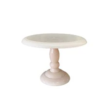 Prato Torneado Plástico Bege Deorativo Mesa De Festa - Bege - Visão 1