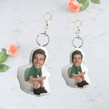 Customized Photo Keychain, Personalized Keychain, Customized With Pictures, Cute, Suitable For Father's Day, Mother's Day, Halloween, Christmas, Christmas Eve, Valentine's Day, Birthdays, Personalized Anniversaries - Squat Toilet - Multicolor - View 6
