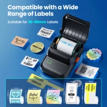 Phomemo M100 Label Maker Machine, Wireless Label Printer, Portable Sticker Label Printer,2 Inch Themal Sticker Printer For Home Use & Small Business, Compatible With IOS & Android Phone, With 1 Roll Label - Multicolor - View 4