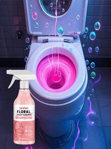 4瓶装花香型马桶清洁剂，芬芳浴室马桶清洁剂，去污剂