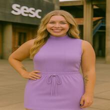 Stylish EVA Set – High Waist Skirt + Top With Optional Knot | Sizes S To G1 - Lilac Purple - View 3