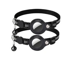 通用猫狗防走失宠物项圈，夜间反光设计，带铃铛，适合 Airtag 追踪器（不含追踪器），可调节项圈，机械锁，反光设计，舒适安全，适用于小型宠物，猫狗配件 - 彩色 - 查看 16