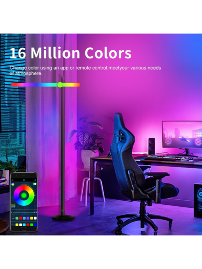 Slimme LED Multi RGB IC Vloer Coner Lamp Music Sync, Moderne 16 Million Changing St ing Mood Verlichting APP Remote Control, DIY Modes Timer Bedroom Gaming Room Living view 9
