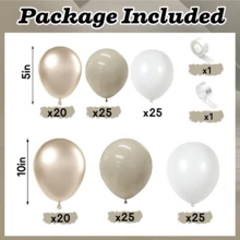 142pcs Balloon Arch Kit, Ivory, Champagne, Gold Balloon Garland Set, Boho Beige, White, Gold, Skin Tone Balloons For Birthday Party, Baby Shower, Bridal Shower, Wedding Anniversary Decoration