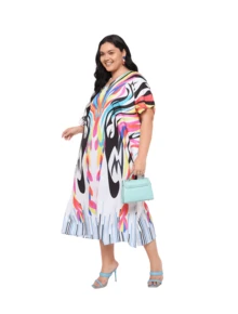 Gypsie Blu Plus Size Kaftan For Women  Beach Swimsuit Coverup Lounge Wear Housedress Long Caftan - 多色印刷 - 查看 7