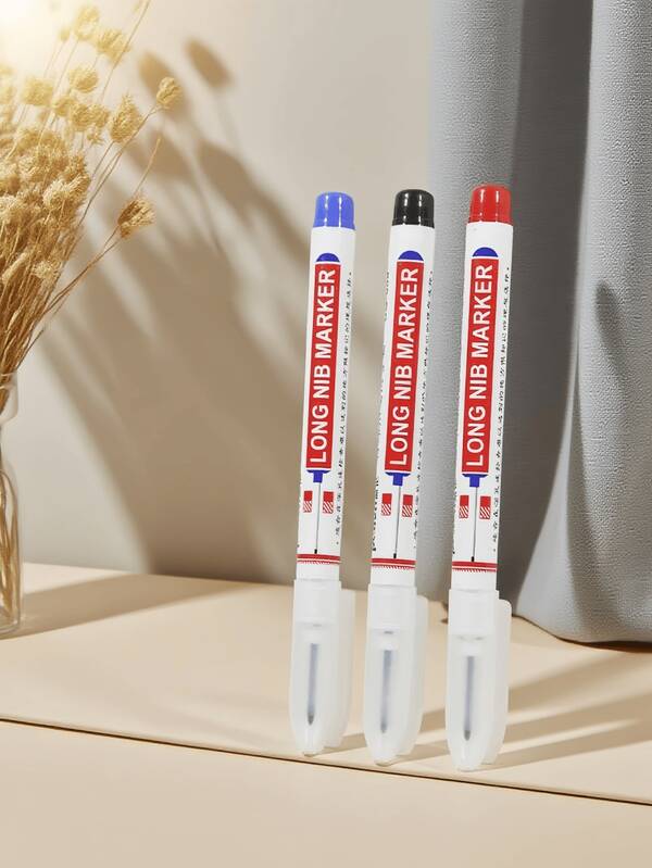 Caneta marcadora, caneta marcadora de bico longo, caneta para marcenaria, marcação estendida, canteiro de obras de azulejos, instalação de banheiros, caneta de óleo de marcação especial de boca profunda, marcenaria à base de óleo, canteiro de obras especial, caneta de marcação preta de bico longo e furo profundo, caneta marcadora à prova d'água de furo profundo, caneta de número de nota especial, banheiro, marcenaria, azulejo, caneta multiuso à base de óleo.