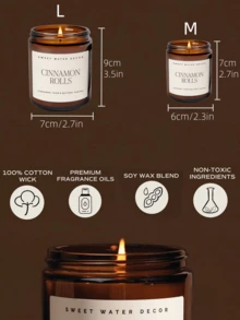 1pc Glass Jar Scented Candle, Autumn Winter Home Decor, Photography Prop, Perfect For Yoga, Camping Essential For Outdoor Lovers, Ideal Birthday, Valentine's, Halloween & Christmas Gift"