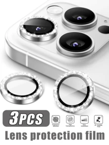 Bộ 3 miếng dán bảo vệ ống kính camera Apple, kính cường lực 9H sáng bóng độc lập, vỏ bảo vệ bằng kim loại, độ trong suốt cao, tương thích với iPhone 17/16 Pro Max/16 Pro/16 Plus/16, 15 Pro Max/15 Pro/15 Plus/15, 14 Pro Max/14 Pro/14 Plus/14, 13 Pro Max/13 Pro/13/13 Mini, 12 Pro Max/12 Pro/12/12 Mini, 11 Pro Max/11 Pro/11 Series, màng bảo vệ ống kính camera - Bạc - Xem 25