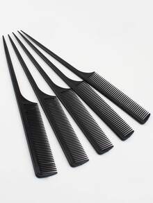 Peine de cola de estilo de peinado de maquillaje negro/Peine de doble cara, peine de salón negro para trenzar/recogidos/maquillaje, kit de peinado, para peluquería, salón de belleza y artículos esenciales de viaje